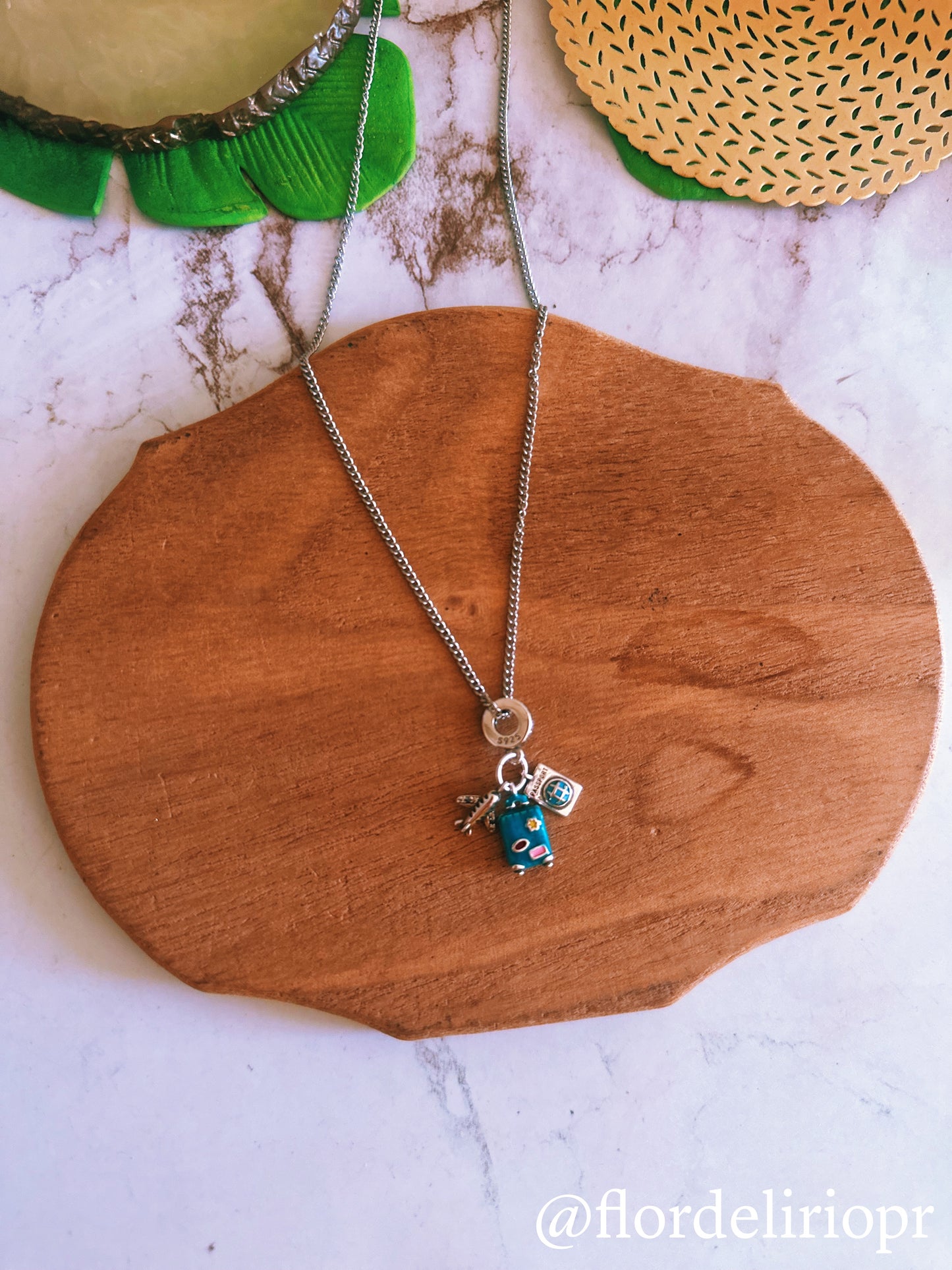 Turquoise baggage travel lover necklace