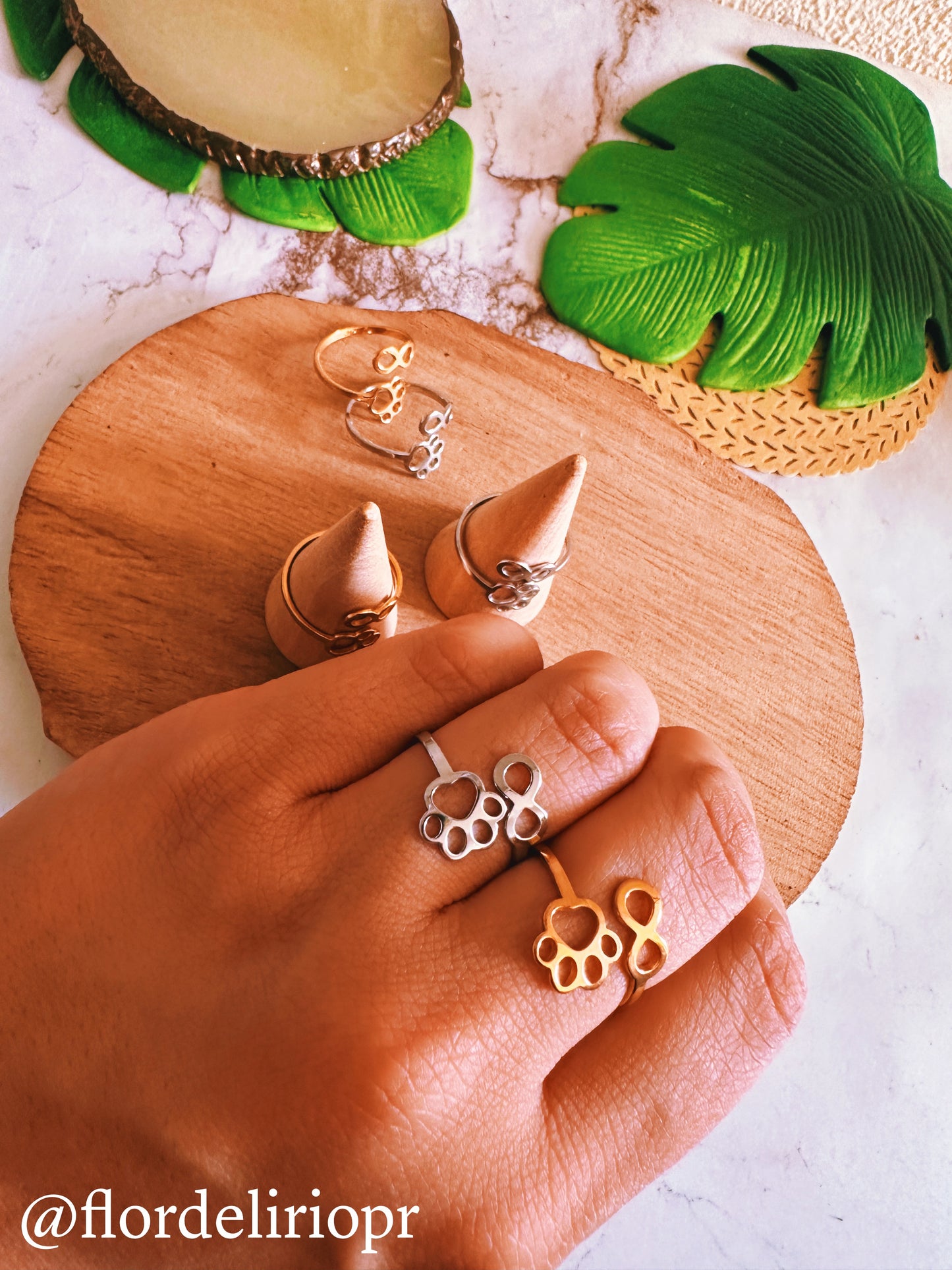 Infinity paw adjustable ring