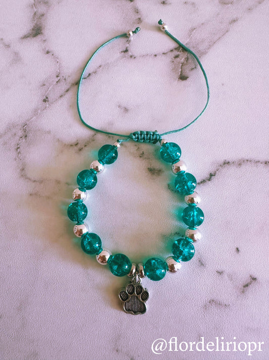 Aquamarine bubbles paw bracelet