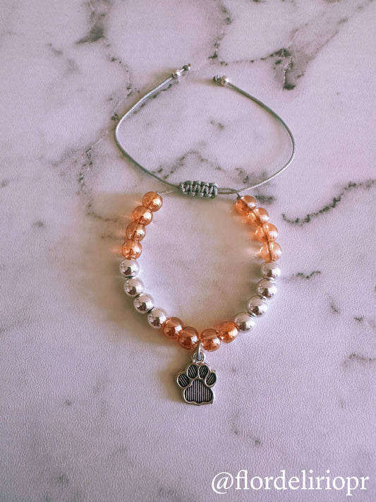 Two tones paw bracelet