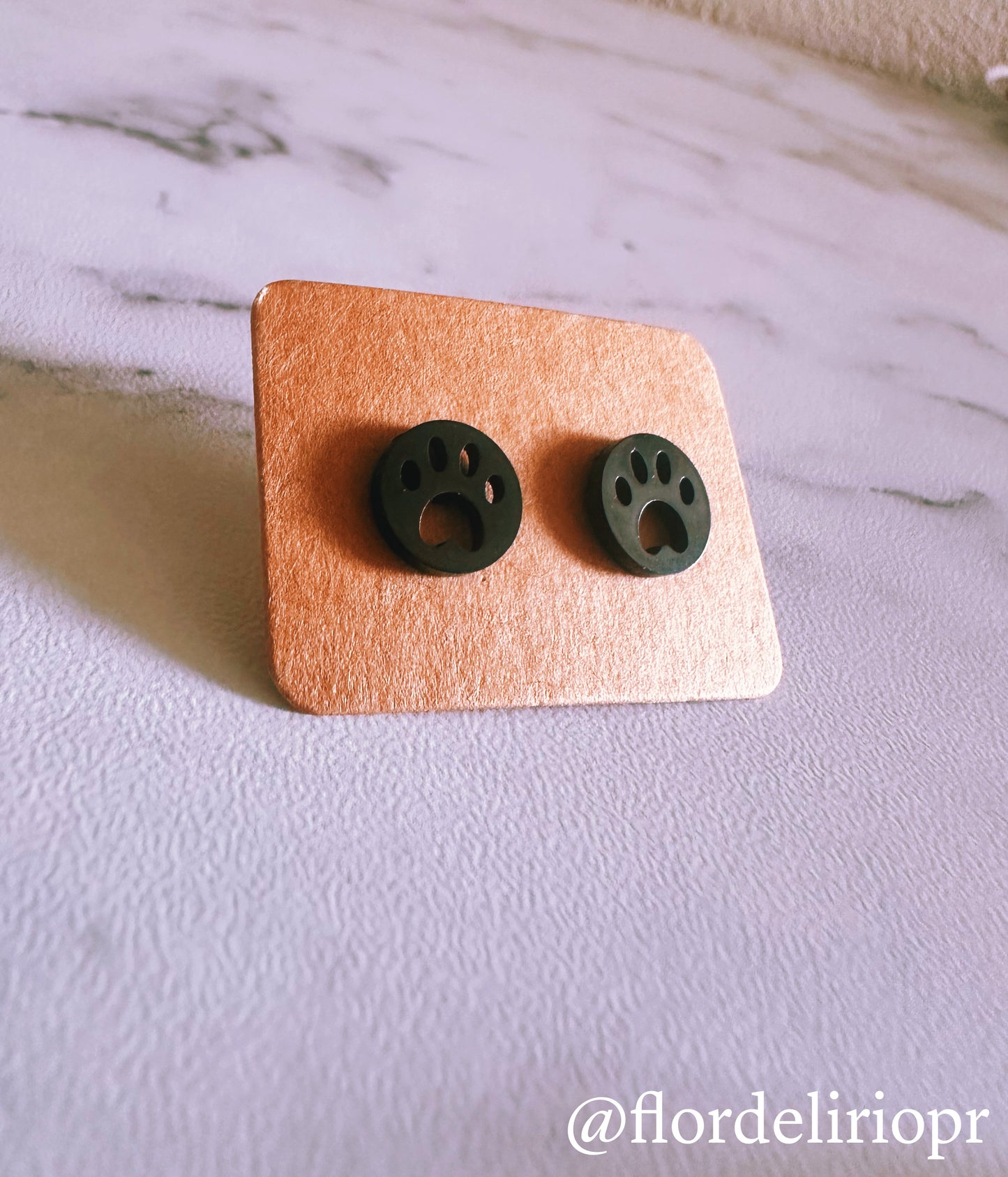 Paw print circle earrings