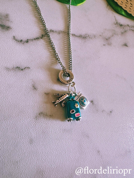 Turquoise baggage travel lover necklace