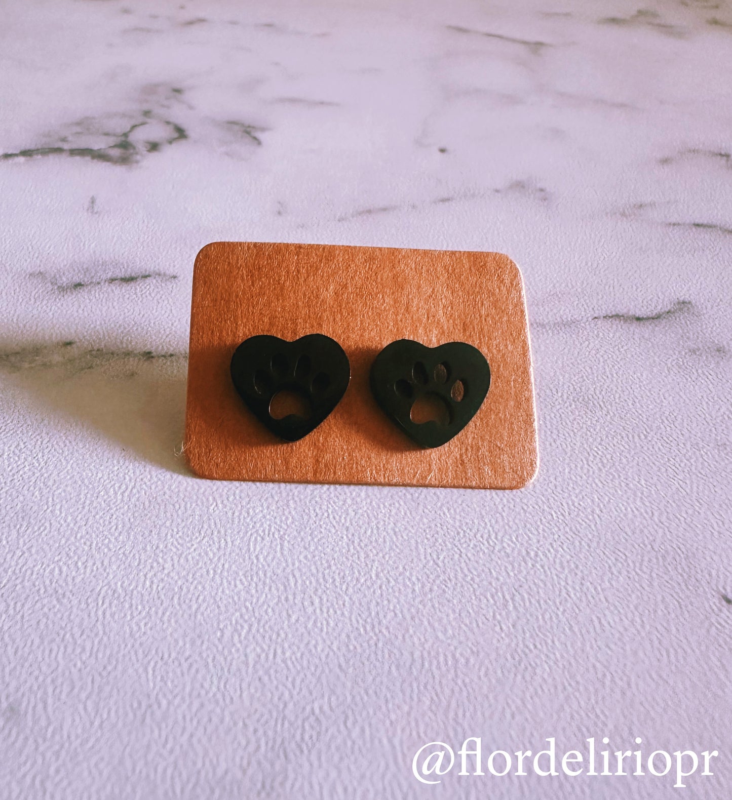 Heart paw earrings