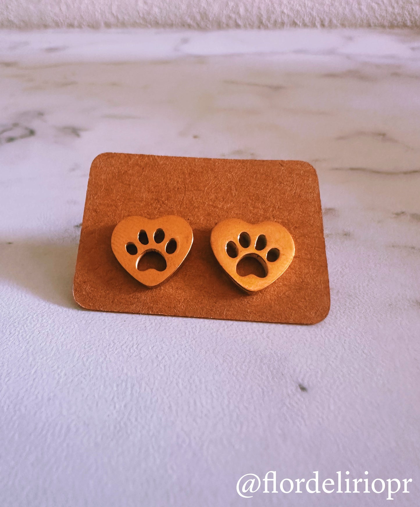 Heart paw earrings