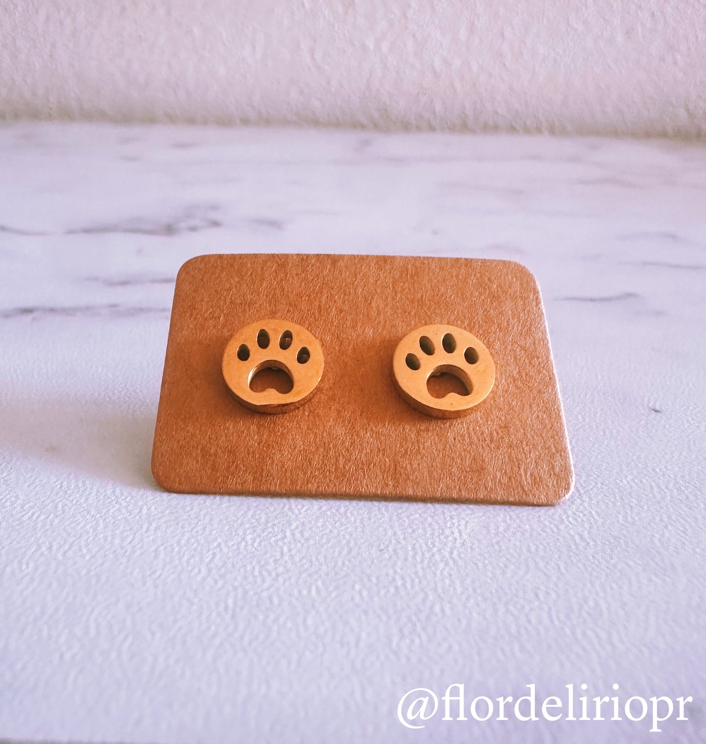 Paw print circle earrings