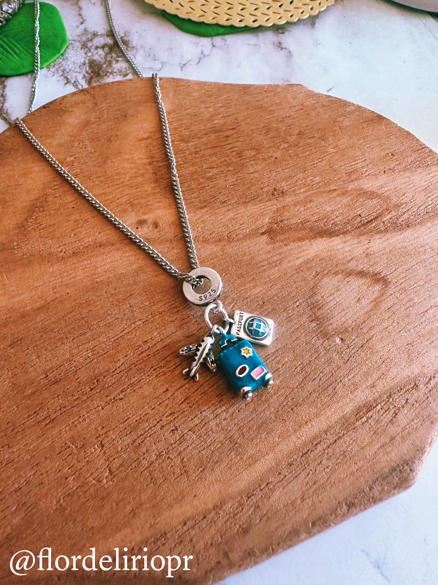 Turquoise baggage travel lover necklace