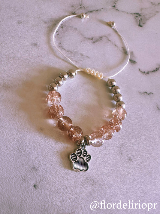 Beige cacao paw bracelet