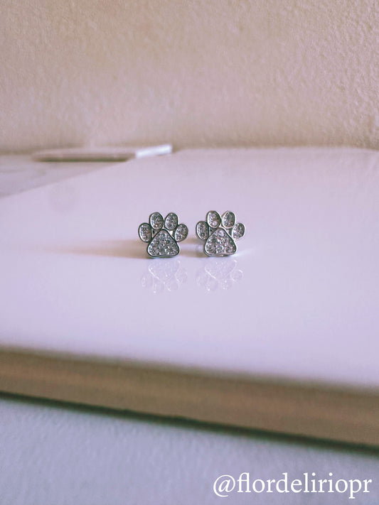 Little paw zircon earrings